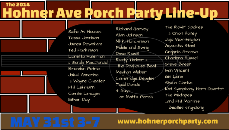 Hohner Ave. Porch Party 2014 lineup